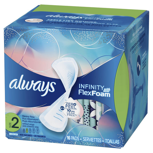 Always Infinity Size 2 Super Pads Non-Wings, Unscented - Our Ladies