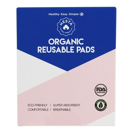 HESTA Organic Cotton Reusable Waterproof Pantyliners Pads Set of 5 - Our Ladies