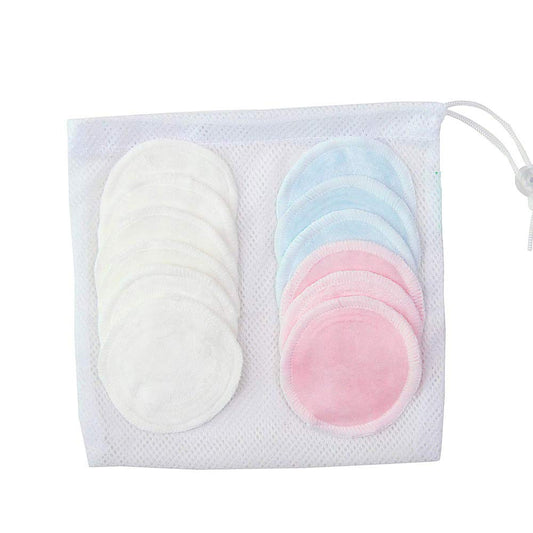 Natural Cotton Makeup Remover Pads - Reusable 16 Pcs