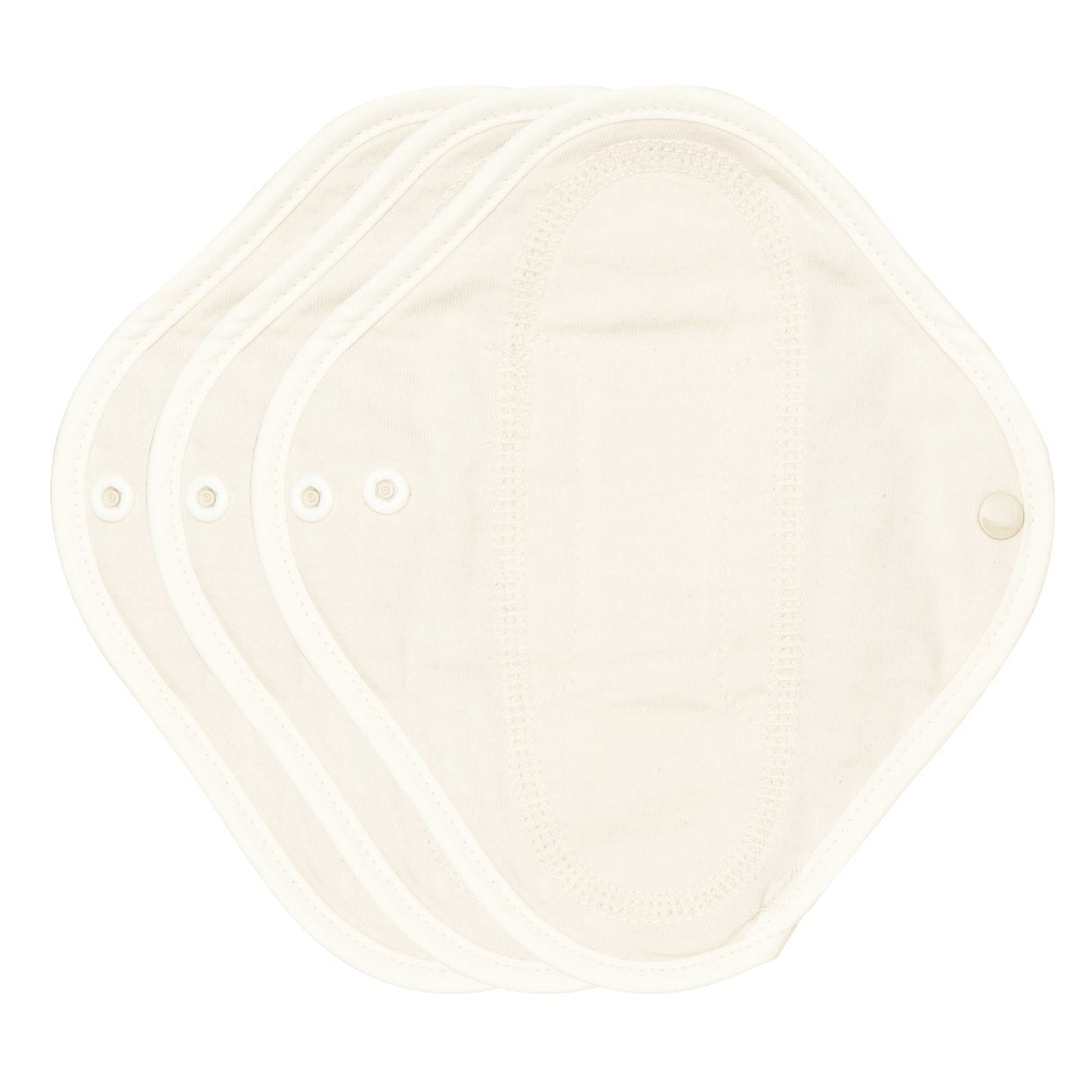 Organic Cotton Reusable Menstrual Pads Natural 3pcs of XS, S, M, or L