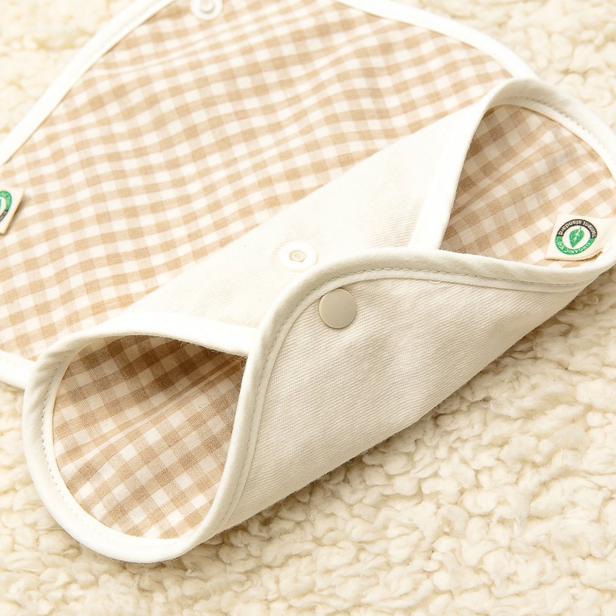 Organic Cotton Reusable Menstrual Pads Natural 3pcs of XS, S, M, or L