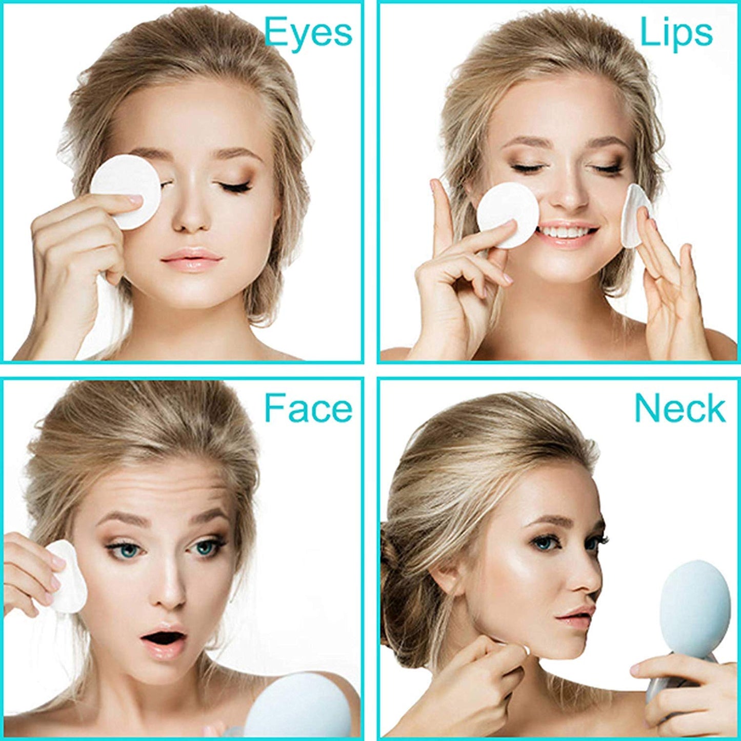 Natural Cotton Makeup Remover Pads - Reusable 16 Pcs