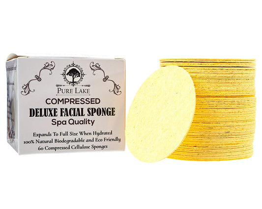 Pure Lake Deluxe Compressed Facial Sponges 60 Count