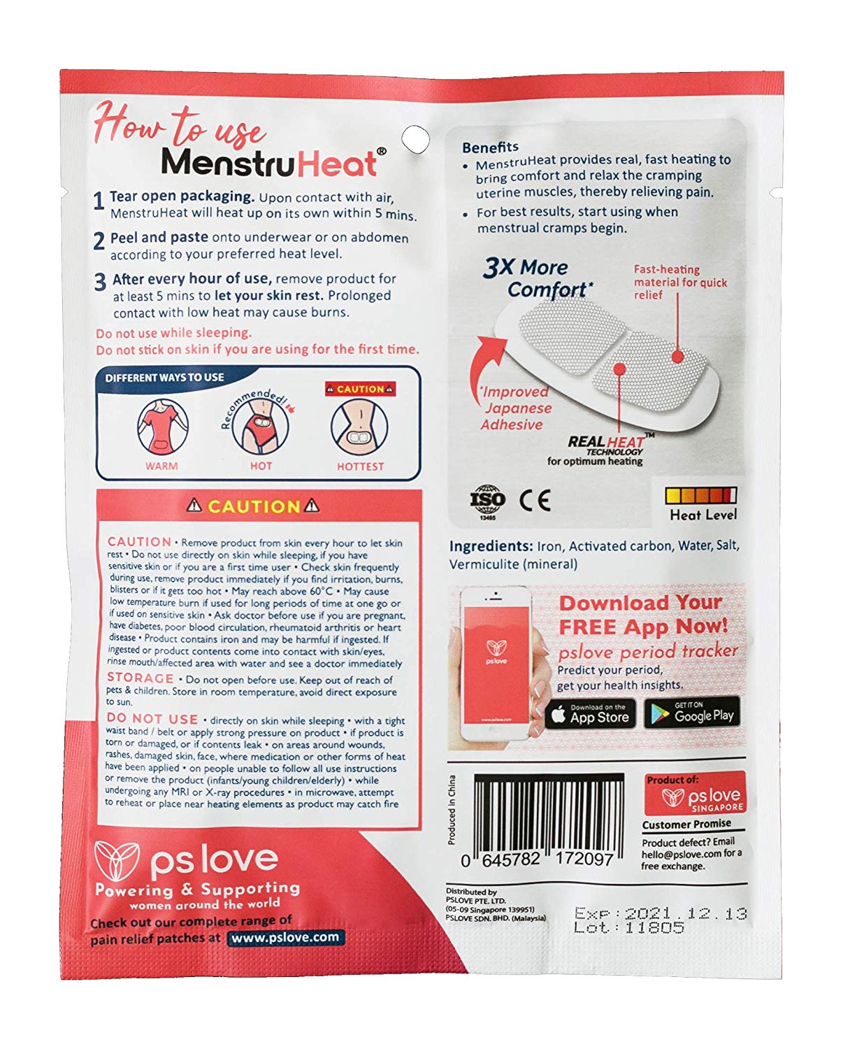 MenstruHeat Heating Pad for Cramp/PMS Relief Pack of 3 Patches