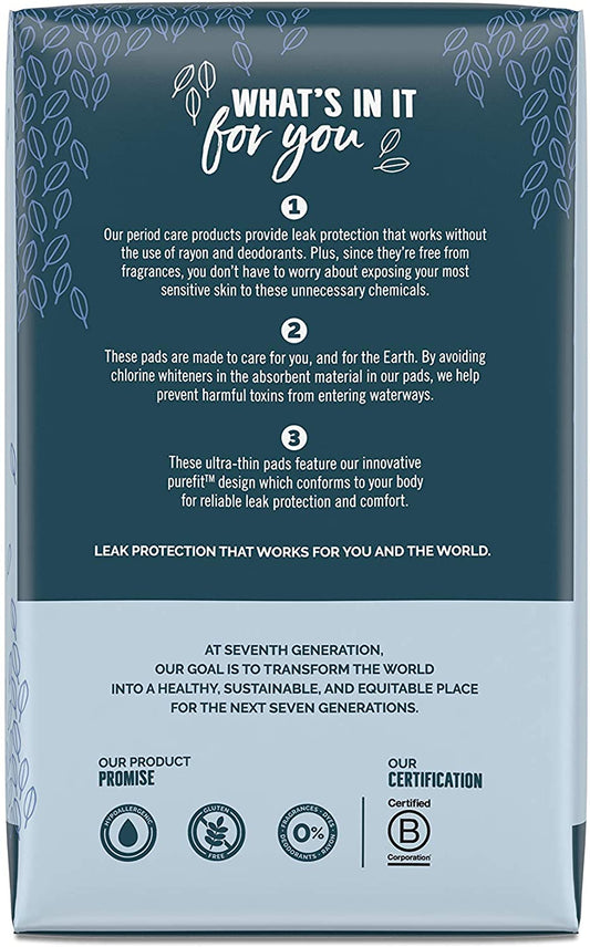 Seventh Generation Ultra Thin Pads, Regular, 36 Count