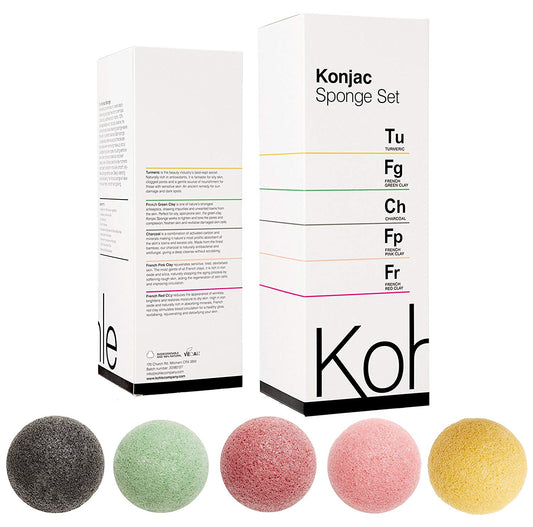 Organic Konjac Sponge Set 5pcs