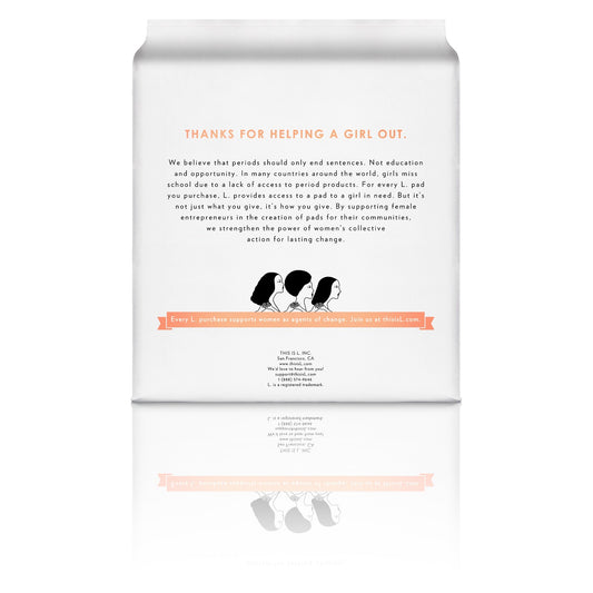 L. Organic Maxi Chlorine Free Extra Long Overnight Pads With Wings - 20ct - Our Ladies