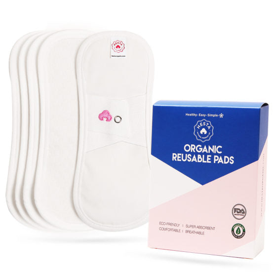 HESTA Organic Cotton Reusable Waterproof Pantyliners Pads Set of 5 - Our Ladies