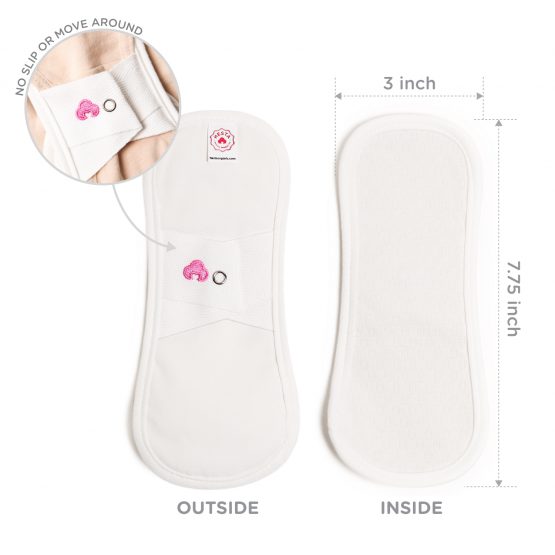 HESTA Organic Cotton Reusable Waterproof Pantyliners Pads Set of 5 - Our Ladies