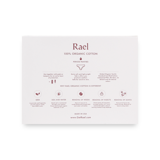 RAEL Period Panties 3 Pairs, Natural/Black - Our Ladies