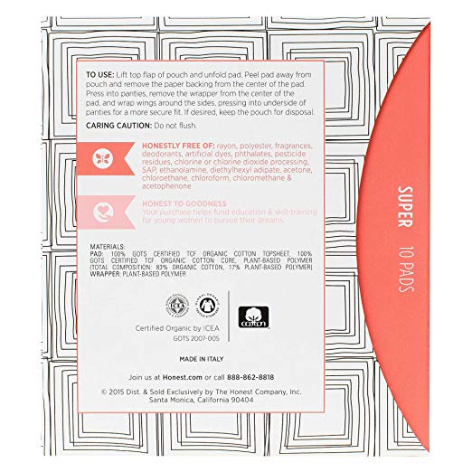 The Honest Company Organic Cotton Pads, Super, 10 Count - Our Ladies