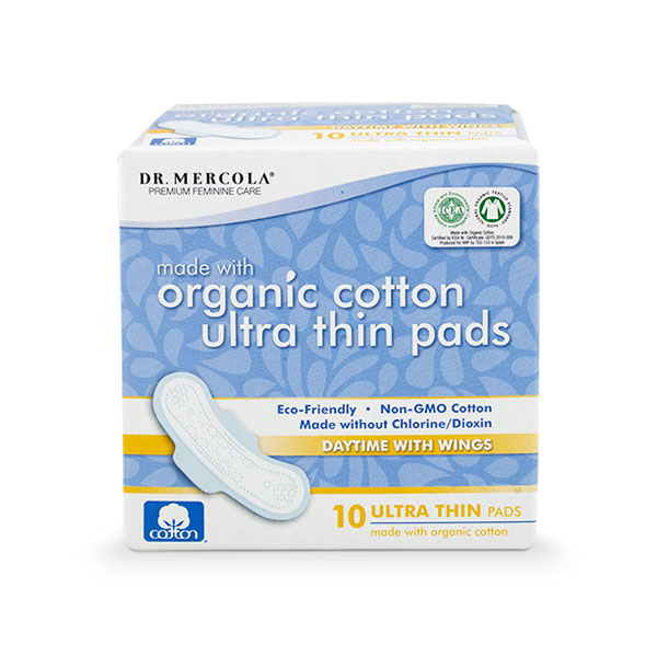 DR.MERCOLA Ultra Thin Pads with Organic Cotton - Daytime with Wings 10 - Our Ladies