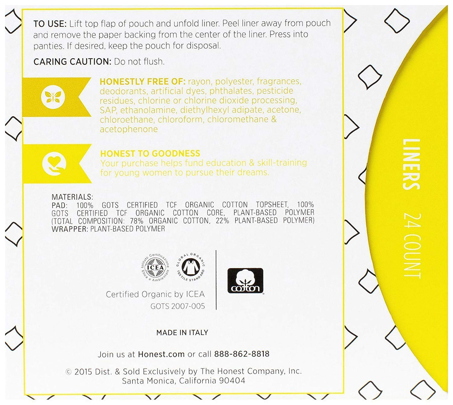 The Honest Company Organic Cotton Liners, 24 Count - Our Ladies