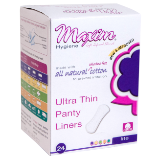 Maxim Natural Cotton Ultra Thin Panty Liners, Lite, 24ct - Our Ladies