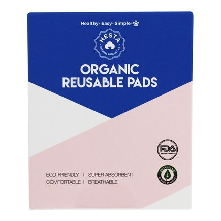 HESTA Organic Cotton Reusable Waterproof Pantyliners Pads Set of 5 - Our Ladies
