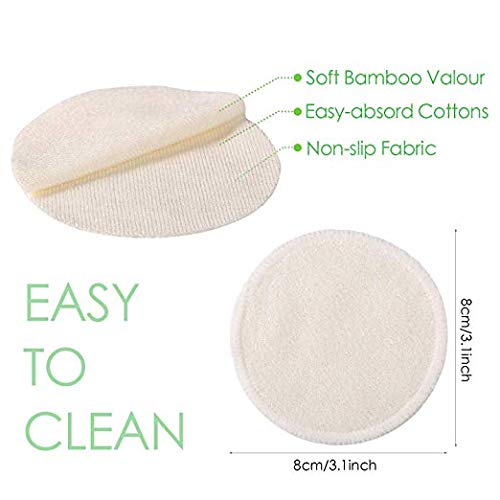 Natural Cotton Makeup Remover Pads - Reusable 16 Pcs