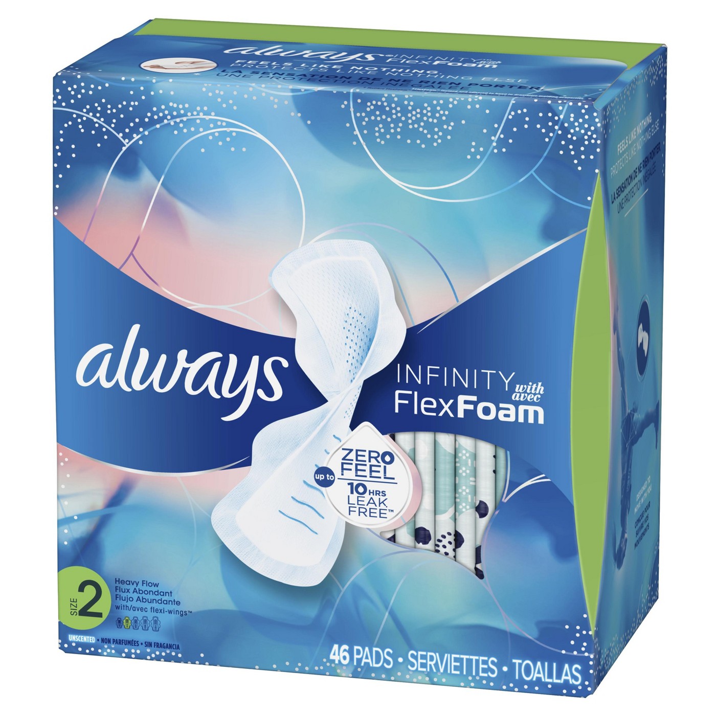 Always Infinity Size 2 Super Pads with Wings, Unscented - Our Ladies