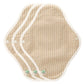 Organic Cotton Reusable Menstrual Pads Natural 3pcs of XS, S, M, or L