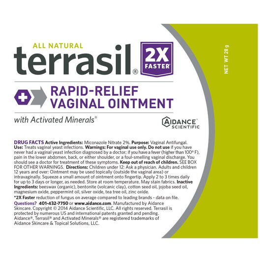 TERRASIL Rapid-Relief Vaginal Ointment 28g Tube - Our Ladies