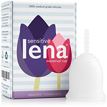 LENA Sensitive Menstrual Cup Made in USA First time User Reusable Organic Tampon and Pad Alternative Sensitive Bladders & Period Cramps Soft - Our Ladies