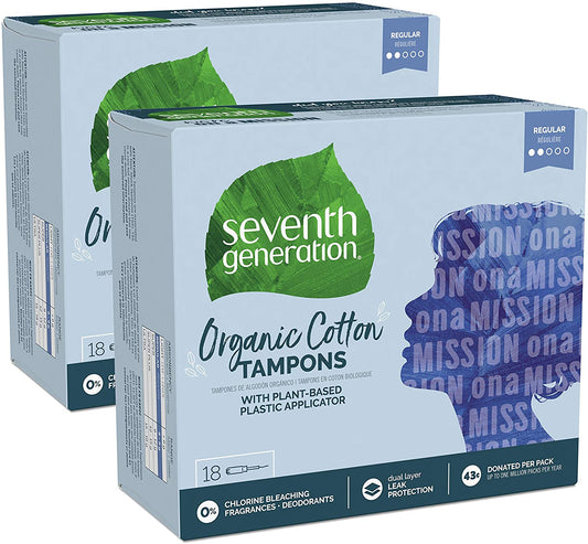 Seventh Generation Organic Cotton Tampons, Regular, 36 Count
