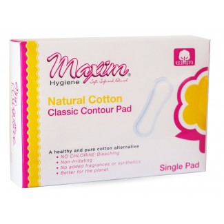 Maxim Natural Cotton Classic Contour Pad, Regular, Travel Single Pack 1ct - Our Ladies