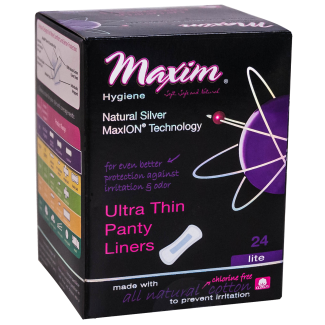 MaxION Natural Cotton Ultra Thin Panty Liners, Lite Flow, 24ct - Our Ladies