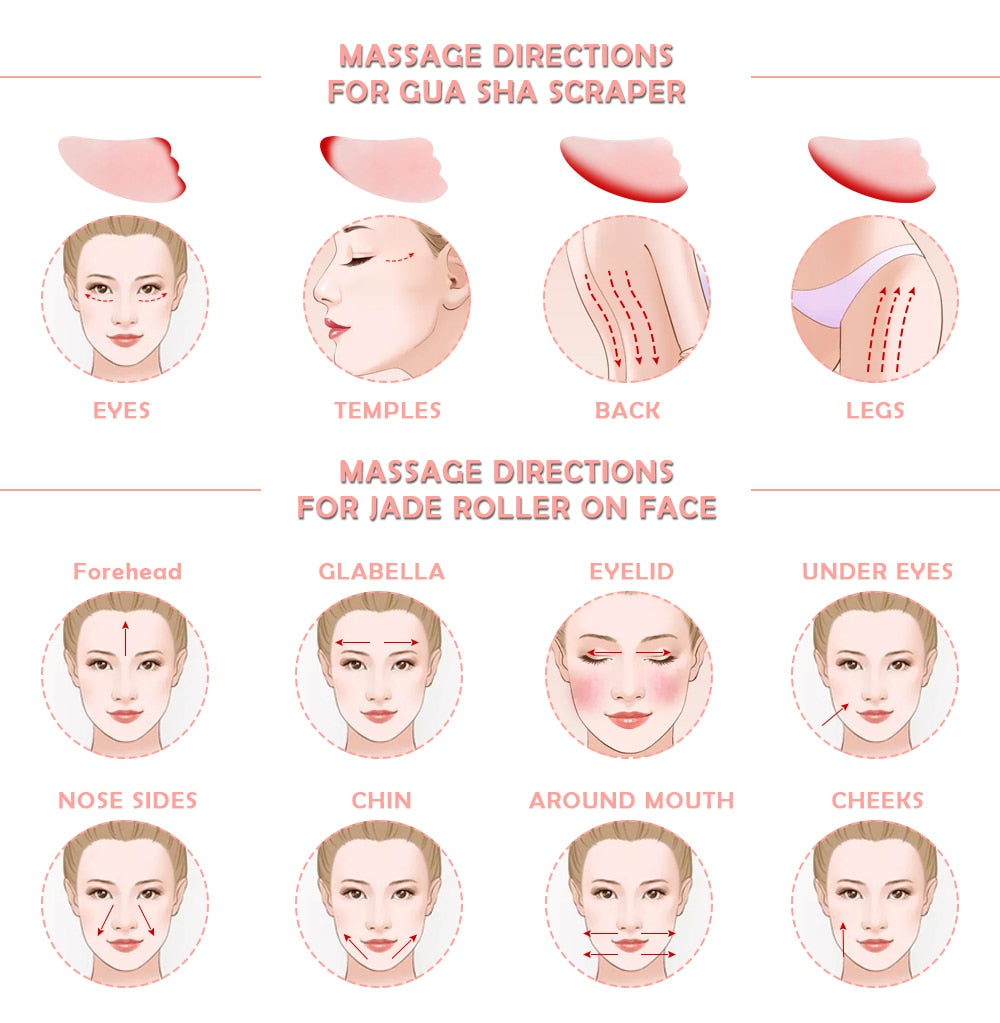 Our Ladies Natural Rose Quartz Face Massager Roller Tool